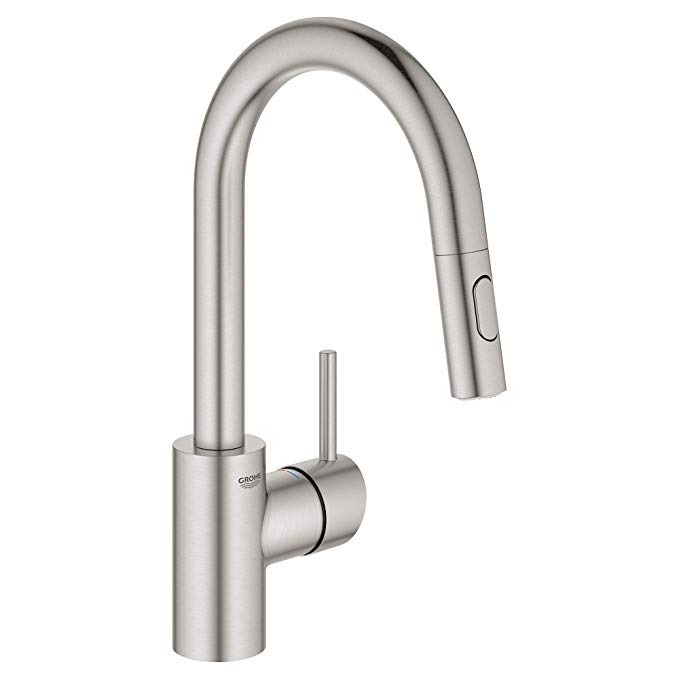 GROHE 31479DC1 Concetto Single-Handle Kitchen Faucet, SuperSteel InfinityFinish