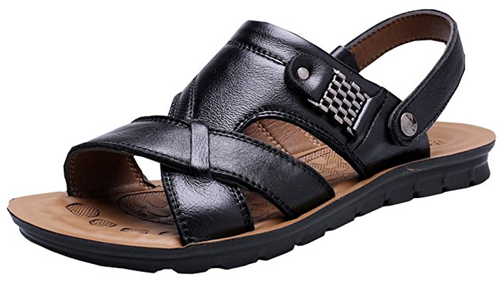 Vocni Men's Open Toe Casual Leather Comfort Shoes Sandals Large Size 6-14