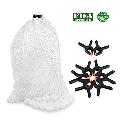 Smarlance Sous Vide Cooking Water Balls 250 Count with Mesh Drying Bag and 8 Clips, Minimum Heat Loss & Water Evaporation, BPA Free, for Sous Vide Cookers and Precision Immersion Circulators