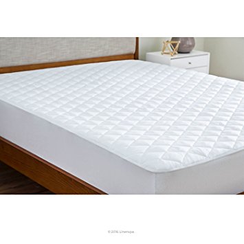 LINENSPA Plush Microfiber Mattress Pad with Deep Pocket Stretch Skirt - Twin