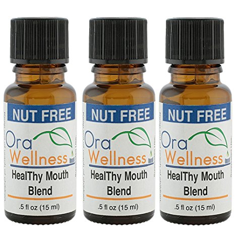 OraWellness NUT FREE HealThy Mouth Blend Tooth Oil, Organic Toothpaste & Mouthwash Alternative With Clove Oil Promotes Healthy Teeth & Gums, 3 Pack