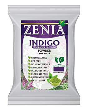Zenia Indigo Powder (Indigofera Tinctoria) Hair/Beard Dye Color 100 grams