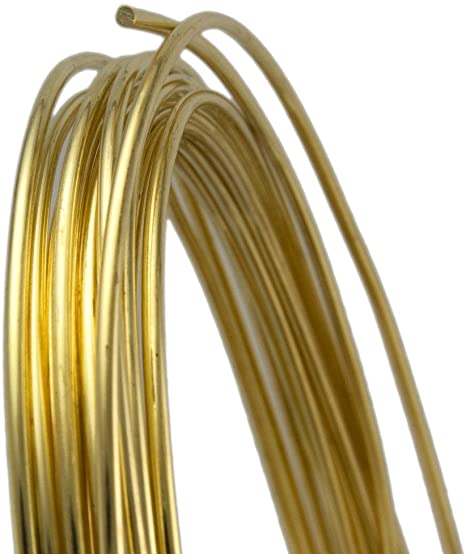 21 Gauge Round Half Hard Yellow Brass Wire - 5FT