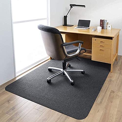 Office Chair Mat, RongZhen Opaque Office Desk Chair Mat for Hardwood Floors Chair Mat Floor Protector Desk Mat Multi-Purpose for Home 0.16" Thick 55"x35" Freely Cuttable(Light Grey)