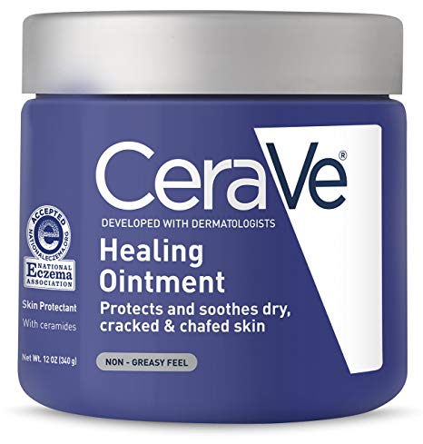 CeraVe Healing Ointment 12 oz with Petrolatum Ceramides for Protecting and Soothing Cracked, Chafed Skin