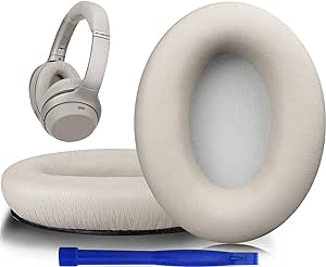 SOULWIT Agneau Mousse Coussin Coussinets pour Sony WH-1000XM3 (WH1000XM3) Over-Ear Écouteurs, Coussinets d'oreille avec Mousse d'isolation phonique Haute densité, épaisseur supplémentaire