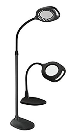 OttLite 438PN9 2-in-1 LED Mag Floor and Table Lamps