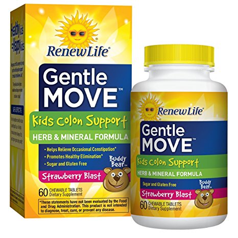 Renew Life Gentle Move Kid's Colon Support, 60 Chewable Tablets