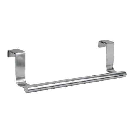 InterDesign Forma Over-the-Cabinet Kitchen Dish Towel Bar Holder - 9", Polished Stainless Steel