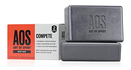 Art of Sport Body Bar Soap (2-Pack), Compete Scent, with Activated Charcoal and Shea Butter, 3.75 oz