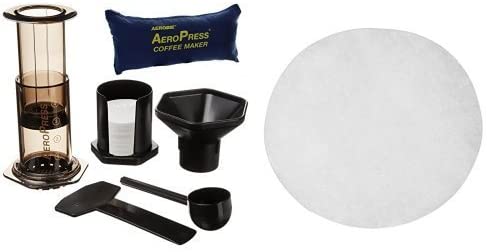 Aerobie AeroPress Coffee Maker with Tote Storage Bag and Filter Papers, Pack of 350