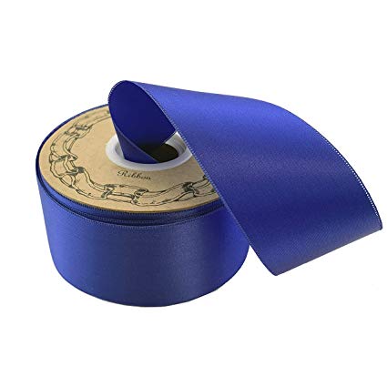 Royal Blue Satin Fabric Ribbon - 2" x 50 Yards, Hanukkah, Easter, Holiday Decor, Garland, Gifts, Graduation, Wreath, Gift Bow, Birthday, 4th of July, Christmas, Police Support, Baby Shower, Fundraiser