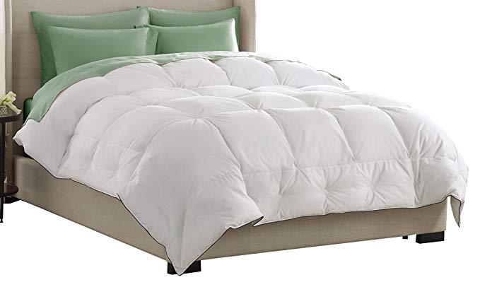 Pacific Coast Feather Company 67831 SuperLoft White Down Comforter, Cotton Cover, Hypoallergenic, King