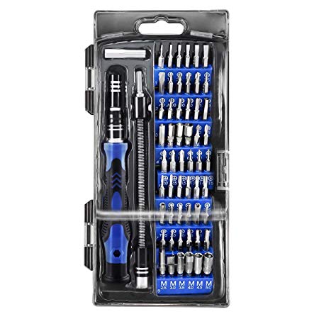 KeeKit Screwdriver Set, 60 in 1 Precision Screwdriver, Magnetic Repair Tool Kit with 56 Bits for iPhone, Tablet, PC, Smartphones, iPods, Game Console, etc