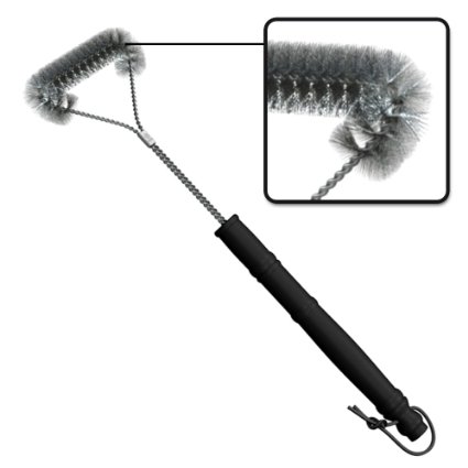 Barbecue Grill Brush with Heavy Duty Stainless Steel Wire Bristles Safe For Porcelain & Cast Iron Grates and Long Handle To Protect From BBQ Heat by Cave Tools