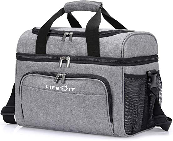 Lifewit Cooler Bag Insulated 32-Can Large, 23L Double Decker Soft Cooler Soft-Sided Cooling Bag for Beach/Picnic/Sports