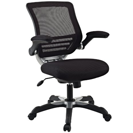LexMod Edge Office Chair with Black Mesh Back and Mesh Fabric Seat