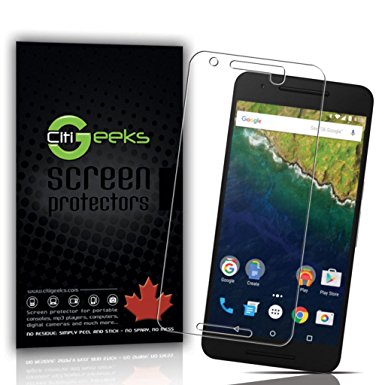 CitiGeeks® Google Nexus 6P by Huawei High Definition (HD) Screen Protector - [Anti-Glare] Screen Protector with Maximum Clarity and Accurate Touch Screen Sensitivity [3-Pack] Fingerprint Resistant Semi-Matte with Lifetime Warranty.