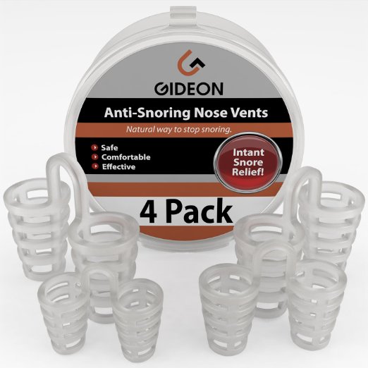 Gideon8482 Anti-Snoring Nose Vents - Natural and Instant Snore Relief - Pack of 4  Stop Snoring Solution - Natural Fast and Simple