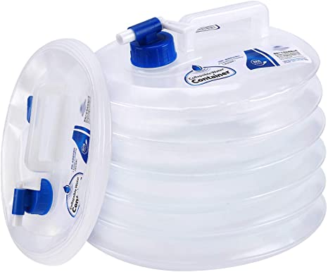 Collapsible Water Container, Premium Portable Water Storage Jug Food Grade Water Carrier with Spigot, Perfect for Outdoors Camping Hiking Emergency - BPA Free