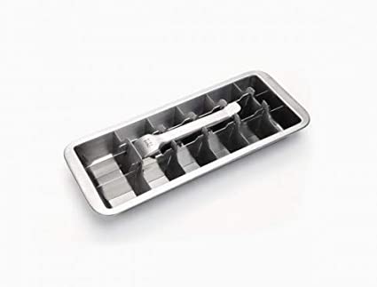 Onyx Stainless Steel Ice Cube Tray - Plastic Free Metal Makes 18 Ice Cubes