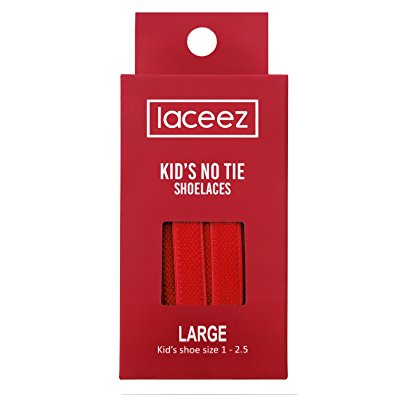 Laceez Kids No Tie Shoelaces - Flat Elastic Laces by the Size - Best No Tie Shoelace in Quality and Style - For Casual Athletic Lifestyle Shoe Laces - For All Kids wearing Sneakers