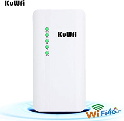 KuWFi Outdoor 4G LTE CPE WiFi Router with Sim Card Slot 150Mbps CAT4 SIM Routers for Home/Office use Easy Setu Up to 32 Users Work with IPcamera or Outside WiFi Coverage (US Version B2/B4/B5/B7)