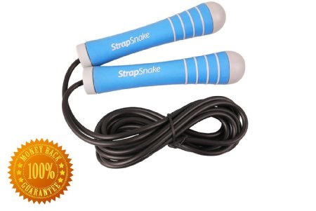 Weighted Jump Rope for Exercise, Cardio Fitness & CrossFit Workout; Skipping Rope for Kids and Adults; Removable Weights & Fully Adjustable; Durable Weather Resistant Handles, Plus Mess Carry Pouch