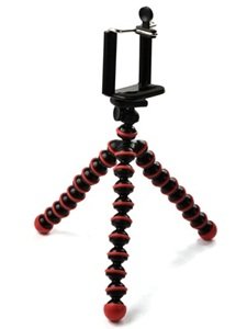Case Star Octopus Style Portable and adjustable Tripod Stand Holder for iPhone, Cellphone ,Camera and Case Star Cellphone Bag-Red and Black