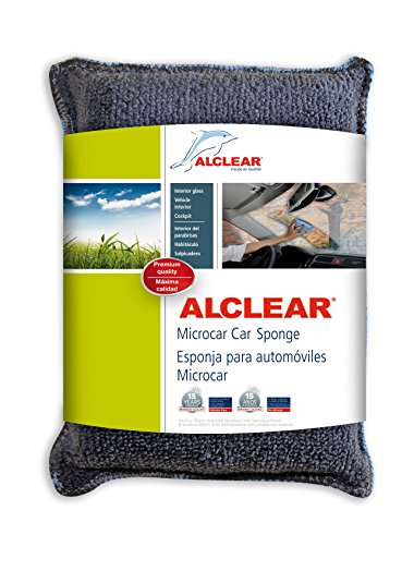 ALCLEAR 950014 Microcar Ultra-Microfibre Car Sponge against misty windows, 13x10x3.5 cm anthracite blue, always super-soft