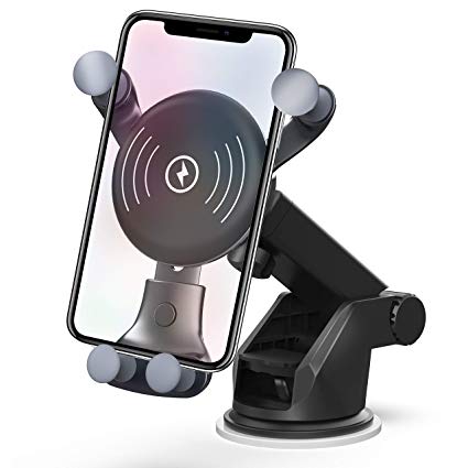 BESTHING 7.5W & 10W Wireless Charger, Dashboard & Windshield Car Mount, Cell Phone Holder, 10W Compatible for Samsung Galaxy S9/S9 /S8/S8 /Note 8, 7.5W Compatible for iPhone Xs Max/Xs/ XR/X/ 8/8 Plus