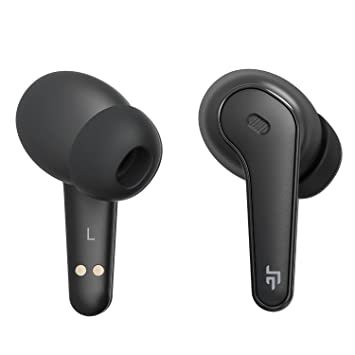 CrossBeats Slide Bluetooth Truly Wireless in Earbuds 40ms Low Latency, Clearcomm™ Quad mic ENC, Best Music by EchoBlast™, 30Hrs Playtime, Snap Charge™, 10 mm Drivers Earphone-Black