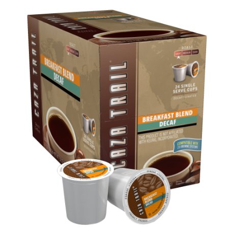 Caza Trail Coffee, Decaf Breakfast Blend, 24 Single Serve Cups