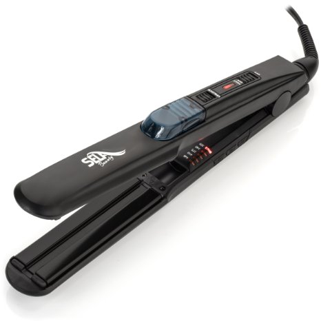 sela beauty Ultrasonic Steam Hair Straightener with Floating Ceramic Plates and Treatment Flat Iron