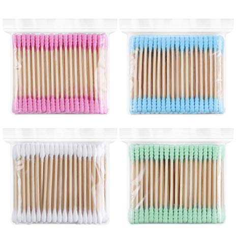 400 Counts Disposable Spiral Double-Headed Colored Cotton Swabs