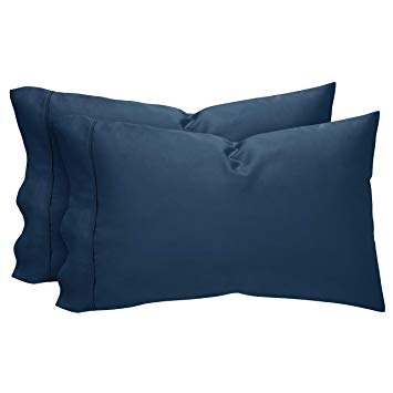 Rivet Cotton Tencel Pillowcase Set, Soft and Breathable, Standard, Deep Sea