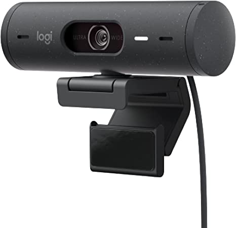 Logitech Brio 500 Full HD Webcam with Auto Light Correction, Auto-Framing, Show Mode, Dual Noise Reduction Mics, Webcam Privacy Cover, Works with Microsoft Teams, Google Meet, Zoom- Graphite