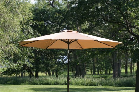 GotHobby 9ft Outdoor Patio Umbrella Aluminum w Tilt Crank - Tan
