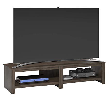 RealRooms Tally TV Stand for TVs up to 74", Medium Brown