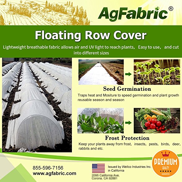 Agfabric Warm Worth Floating Row Cover & Plant Blanket, 0.55 oz Fabric of 7x15ft for Frost Protection, Harsh Weather Resistance& Seed Germination