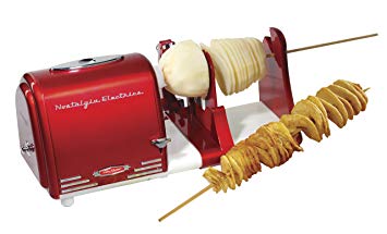 Nostalgia PT300RETRORED Retro Series Spiral Twister, Peeler & Potato Chip on a Stick Maker