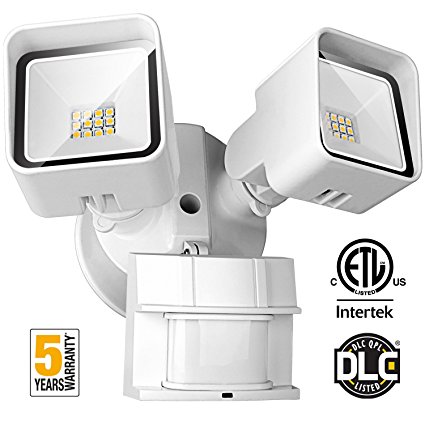 FrenchMay LED Motion Sensor Security Light, 20W 2000 Lumens, 5000K, 250W Equivalent IP65 Waterproof and Weatherproof, ETL/DLC Approved outdoor Flood Light, with Adjustable Sensor, White