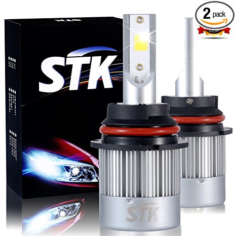 STK HB5 9007 LED Headlight Bulbs, 60W 7200Lm 6000K All-in-One Car Led Headlamp Conversion Kit, Cool White - 2 Year Warranty ( Pack of 2 )