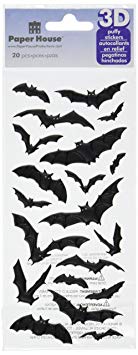 Paper House Productions STP-0043E Halloween Bats Puffy Stickers (3-Pack)