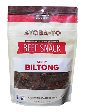 Spicy Biltong - Grass Fed and Air Dried Steak Slices, 3oz