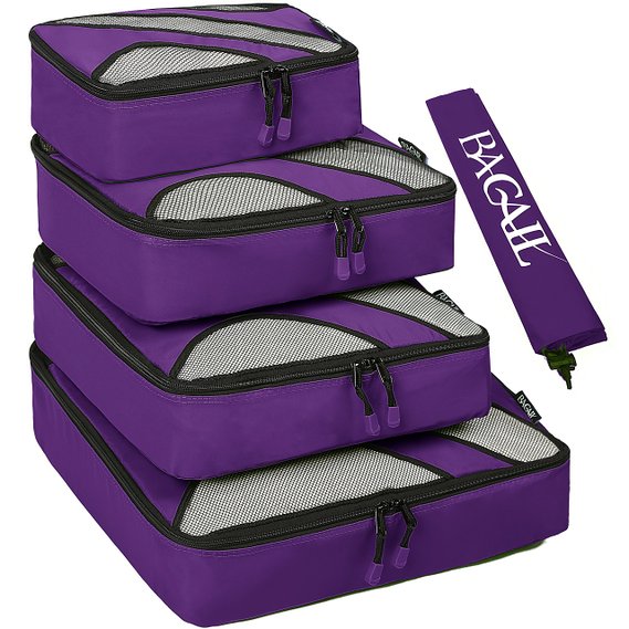 4 Set Packing CubesTravel Luggage Packing Organizers with Laundry Bag
