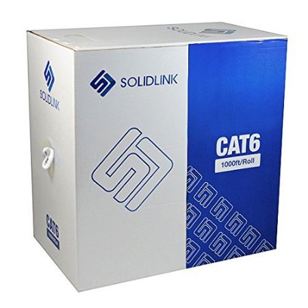 SolidLink Cat6 1000ft UTP Solid Cable 23AWG LAN Network Ethernet RJ45 Wire, White