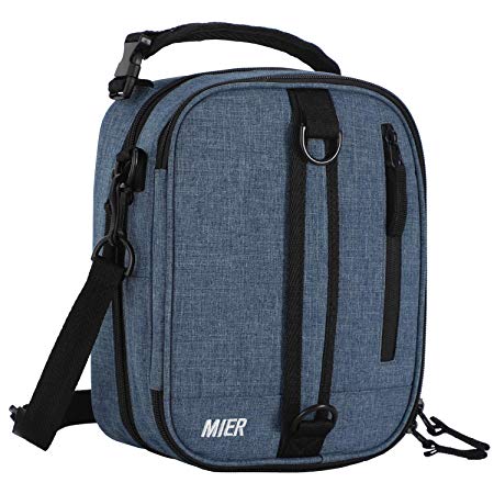 MIER Insulated Lunch Box Bag Expandable Lunch Pack for Men, Women, Blue