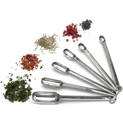 RSVP International Measuring Spoons for Spices, 6 Pieces