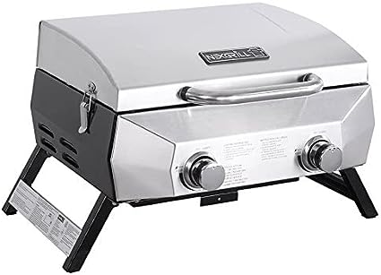 Nexgrill 2 Burner 304 Grade Stainless Steel 19" Gas Table Top BBQ Grill